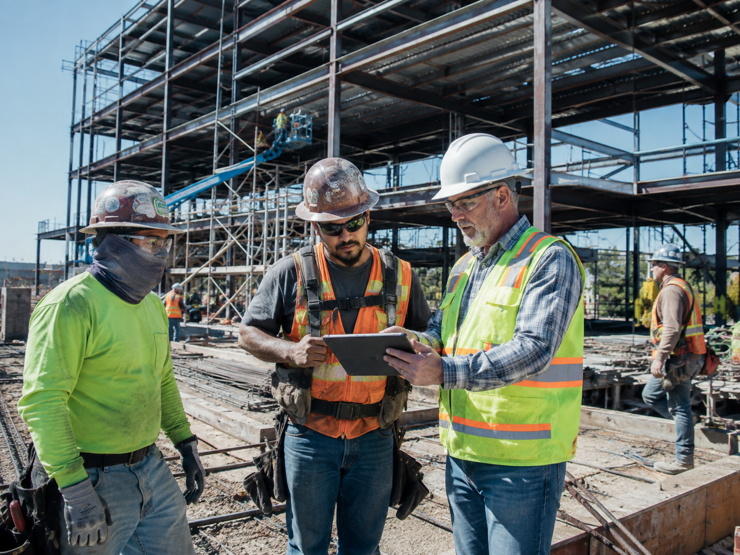 Field team reviewing project